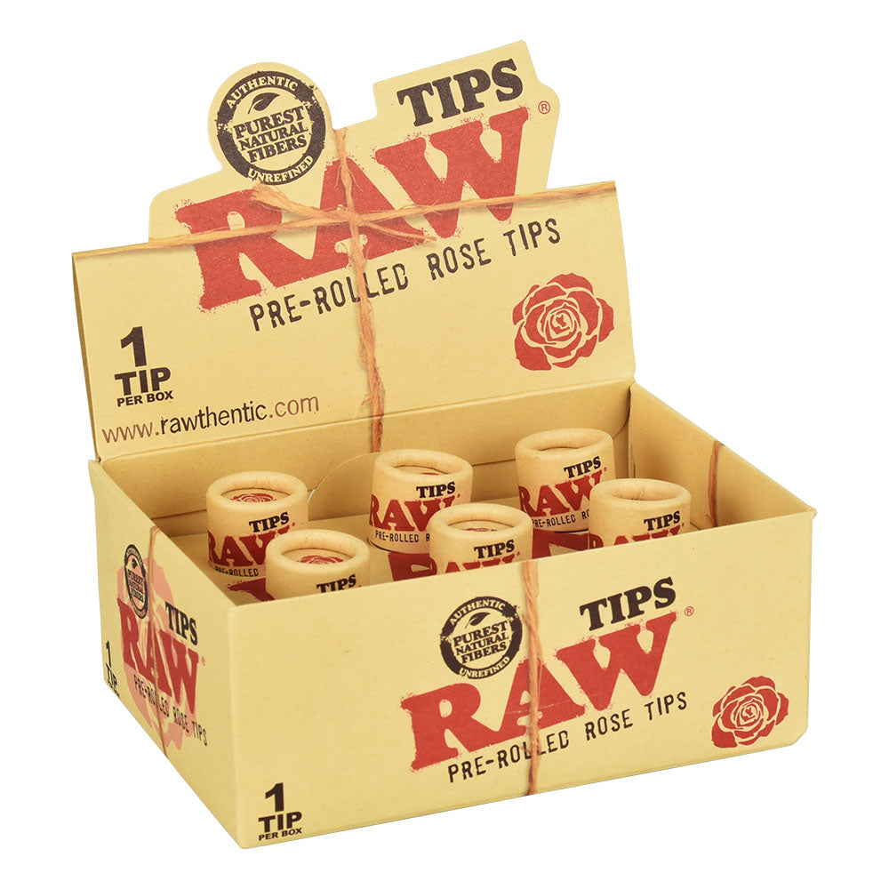 6PC DISPLAY - RAW Pre-Rolled Rose Tip, BDD Wholesale