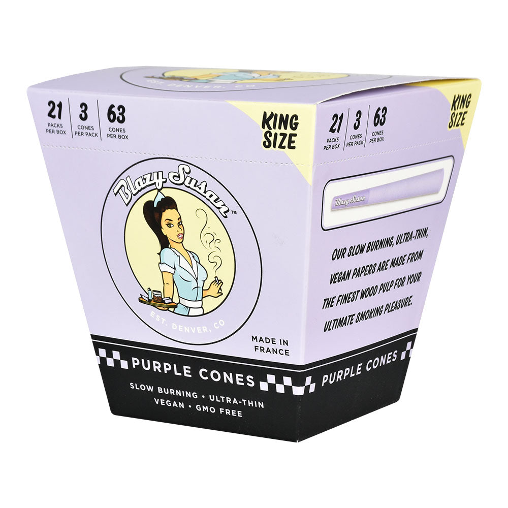 Blazy Susan Purple Pre-Rolled Cones | 21pc Display, BDD Wholesale
