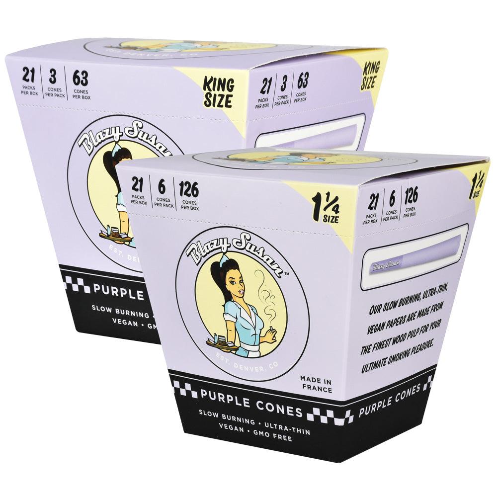 Blazy Susan Purple Pre-Rolled Cones | 21pc Display, BDD Wholesale