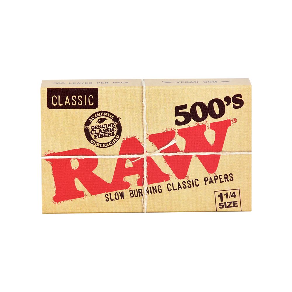 20PK DISPLAY - RAW Classic Creaseless 500's Papers - 500pc / 1 1/4", BDD Wholesale
