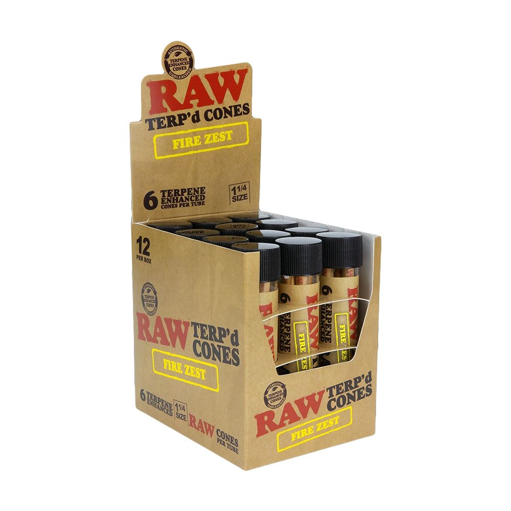 RAW TERP'd Cones | 1 1/4 | 6pc | 12pk Display, BDD Wholesale