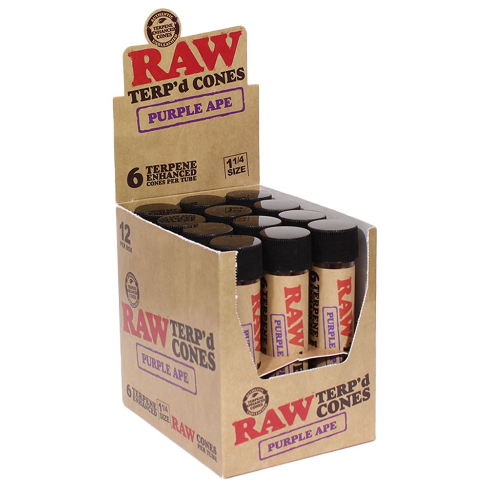 RAW TERP'd Cones | 1 1/4 | 6pc | 12pk Display, BDD Wholesale