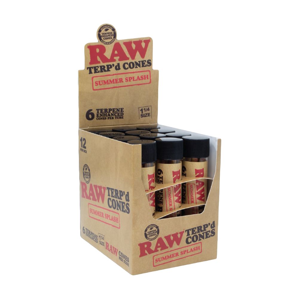 RAW TERP'd Cones | 1 1/4 | 6pc | 12pk Display, BDD Wholesale