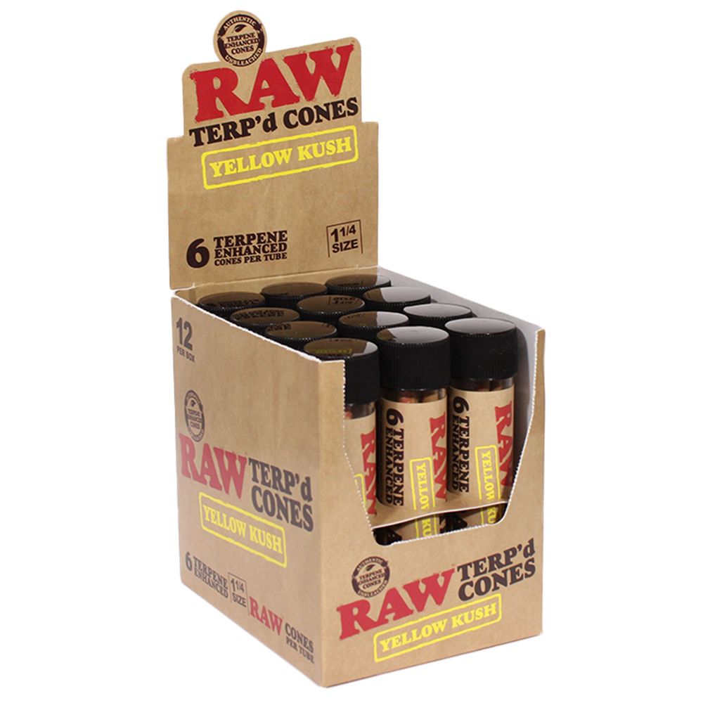 RAW TERP'd Cones | 1 1/4 | 6pc | 12pk Display, BDD Wholesale