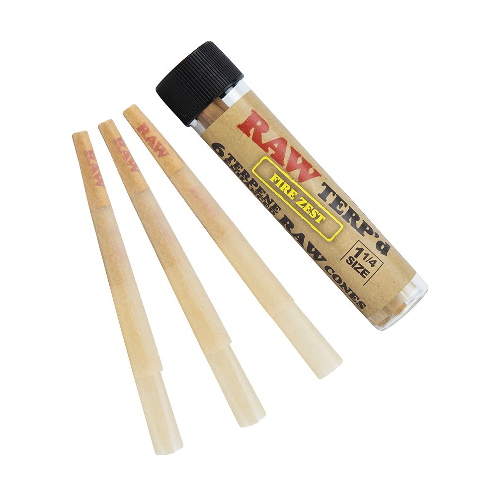 RAW TERP'd Cones | 1 1/4 | 6pc | 12pk Display, BDD Wholesale
