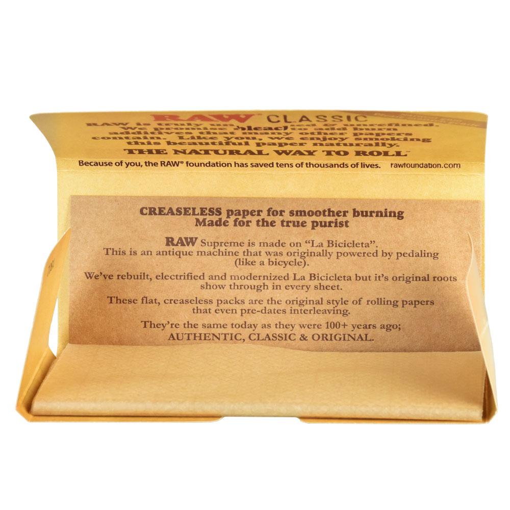 RAW Supreme Natural Rolling Papers | Kingsize, BDD Wholesale