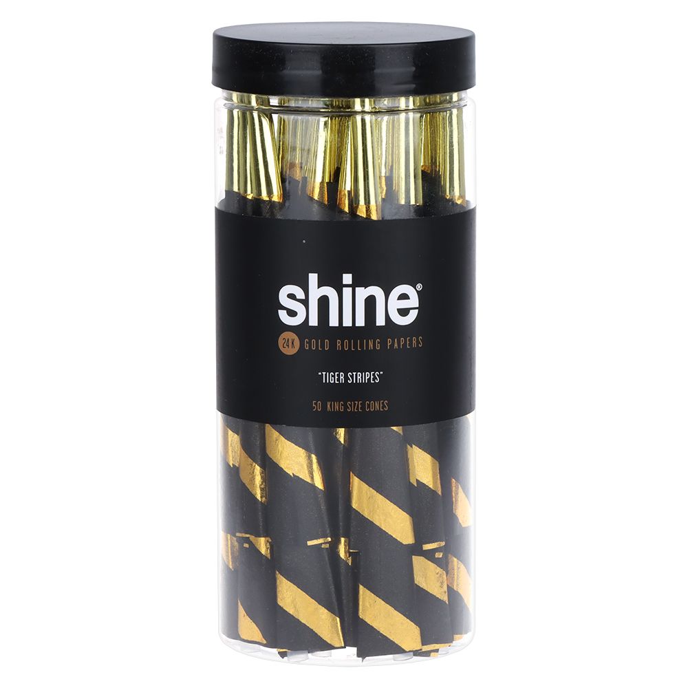 Shine 24K Gold Pre-Rolled Cones | King Size | 50pc Jar, BDD Wholesale
