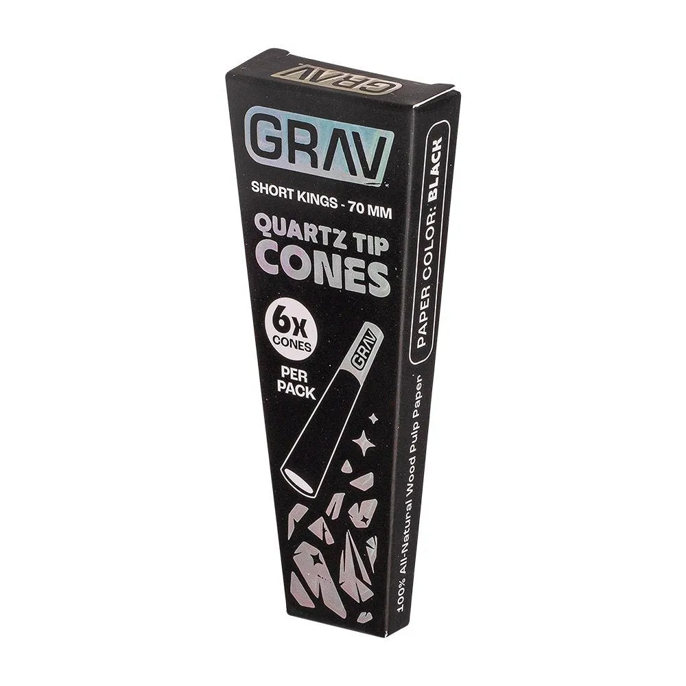GRAV Quartz Tip Pre-Rolled Cones | Black | 16pk Display, BDD Wholesale