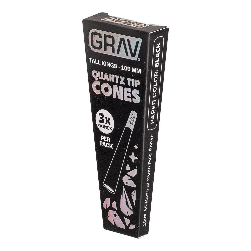 GRAV Quartz Tip Pre-Rolled Cones | Black | 16pk Display, BDD Wholesale