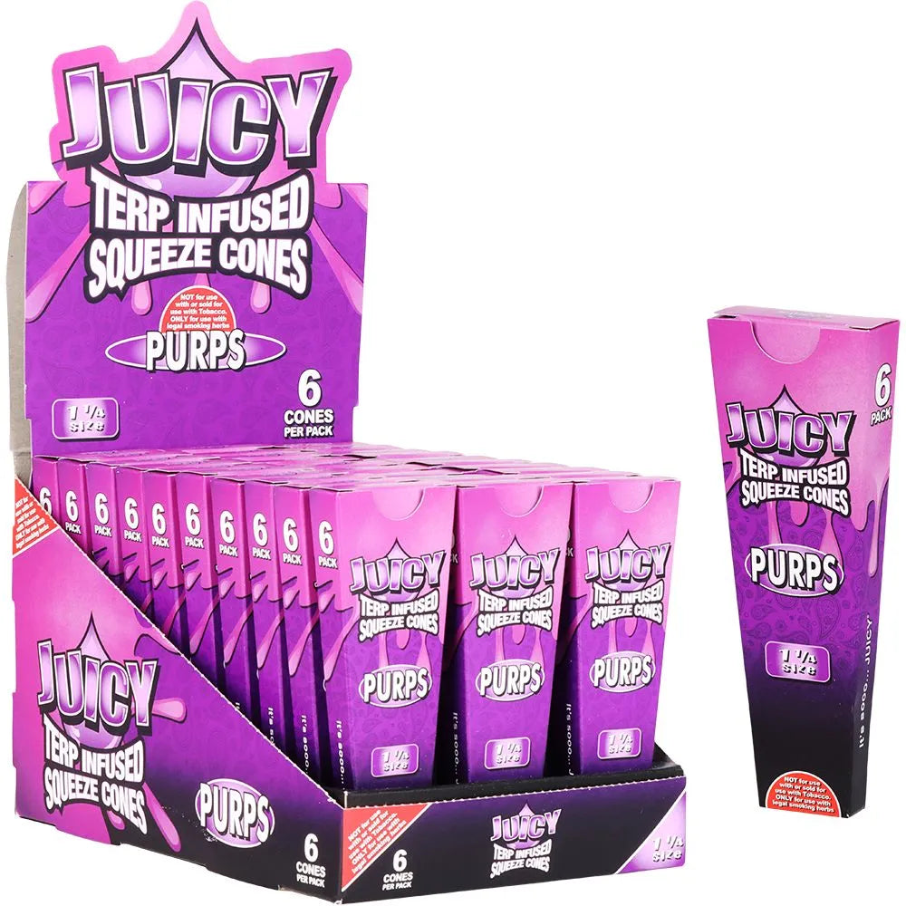 Juicy Terp Infused Squeeze Cones | Purps | 30pk Display, BDD Wholesale