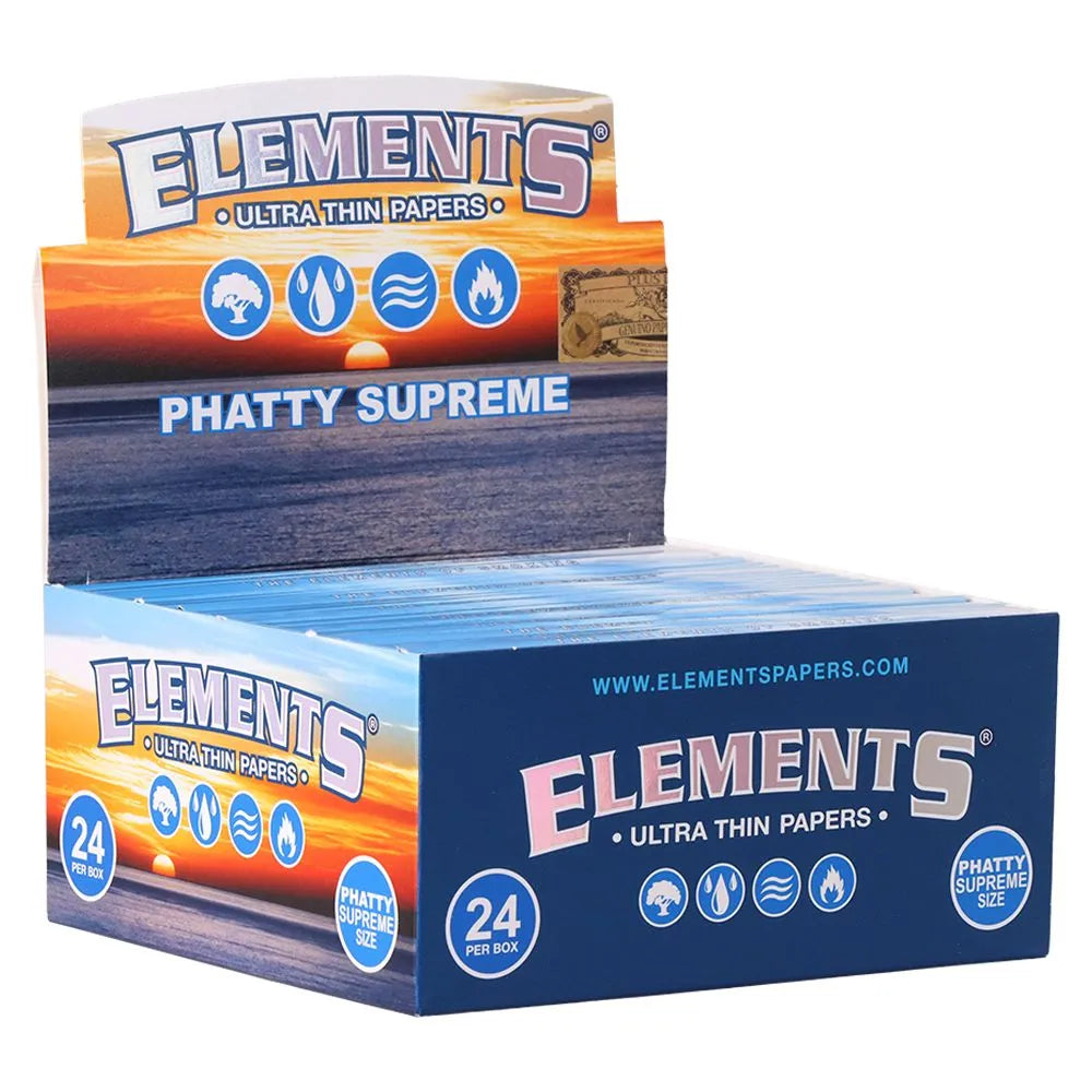 24PC DISPLAY Elements Phatty Supreme Rolling Papers, BDD Wholesale