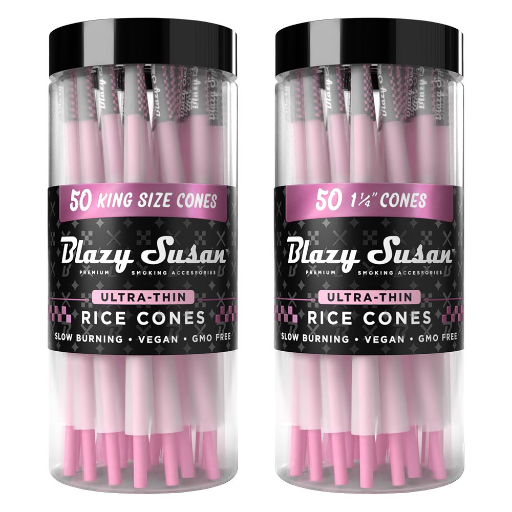 Blazy Susan Ultra Thin Rice Pre-Rolled Cones | 50ct Jar, BDD Wholesale