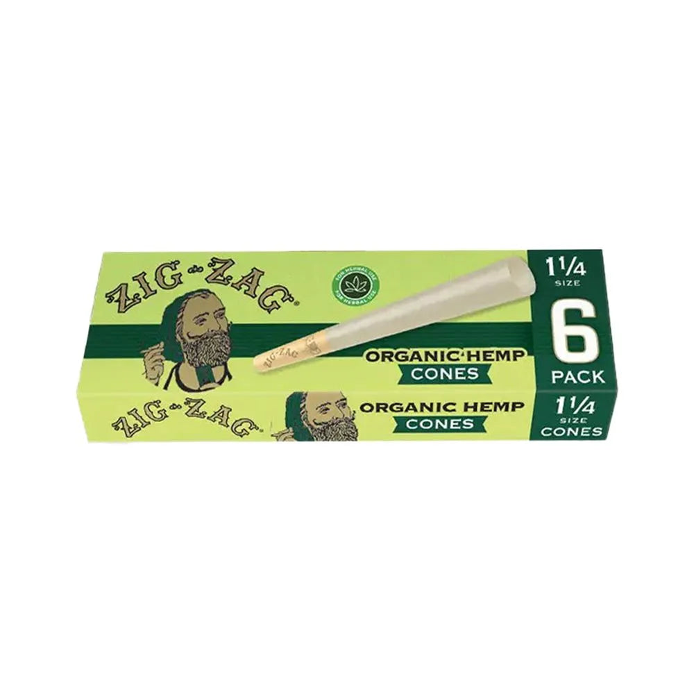 Zig Zag Organic Hemp Cones | 24pk Display, BDD Wholesale