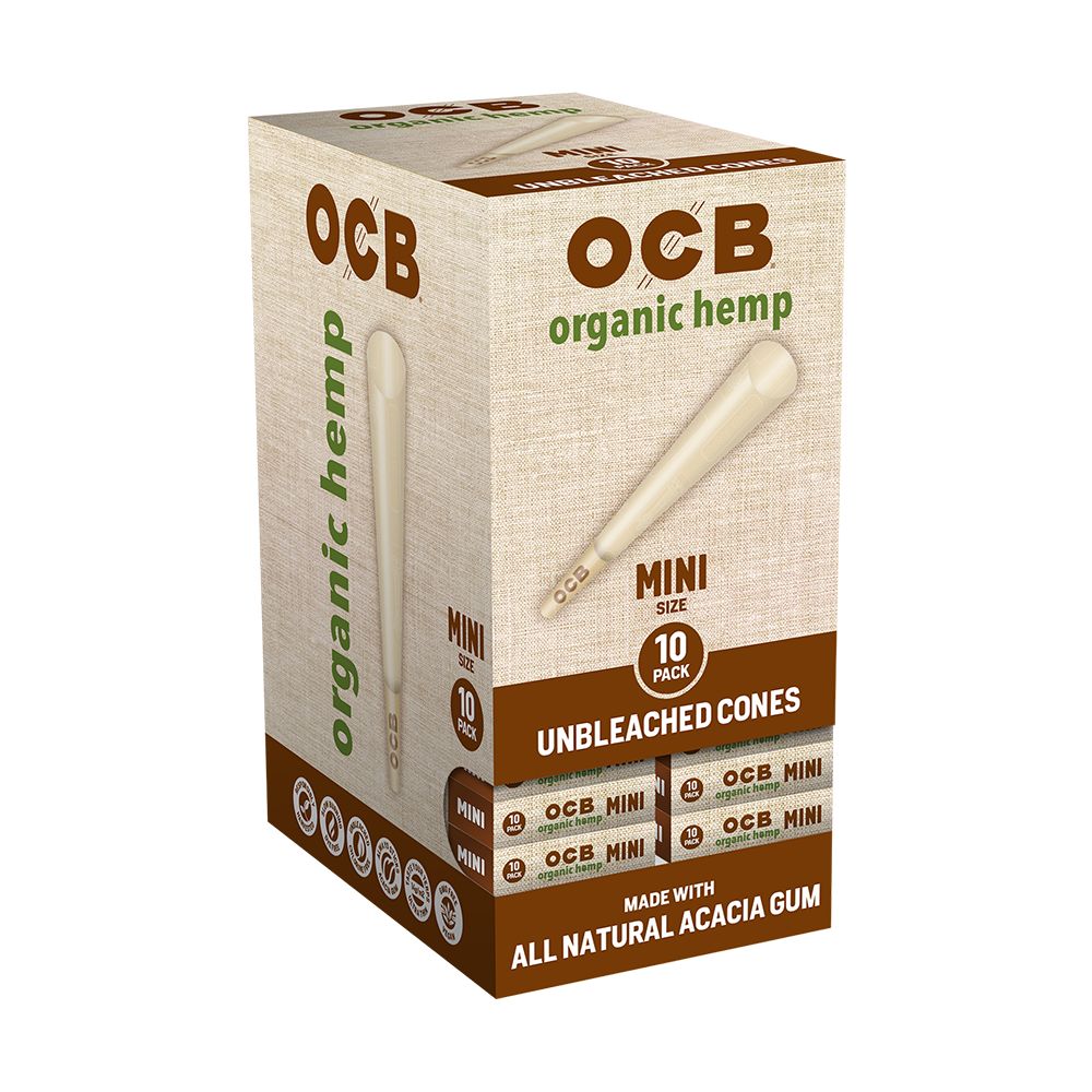 OCB Organic Hemp Pre-Rolled Cones | 24pk Display, BDD Wholesale