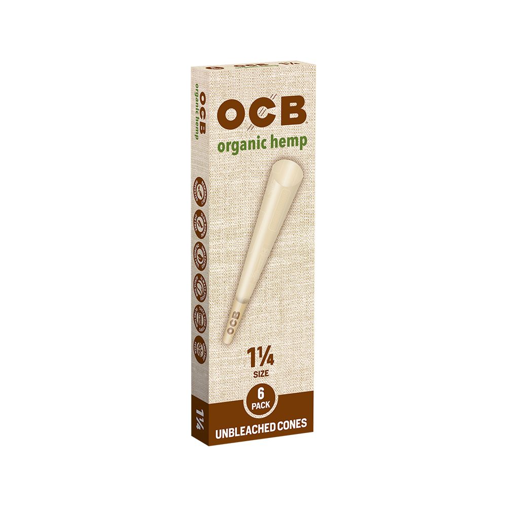 OCB Organic Hemp Pre-Rolled Cones | 24pk Display, BDD Wholesale