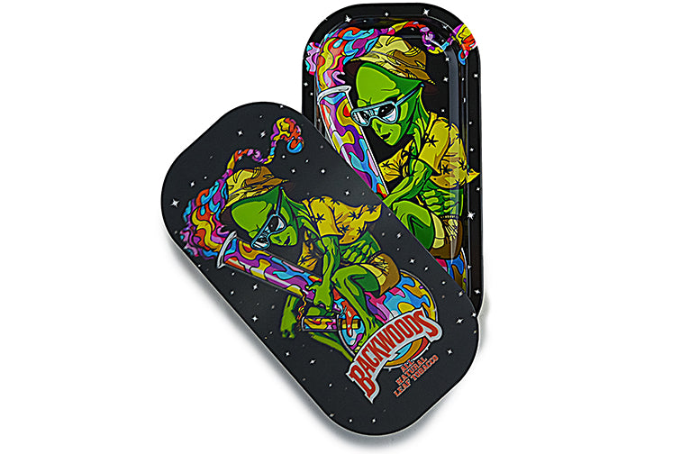 Slim 3D Holographic Metal Rolling Tray w/ Magnetic Lid (S5)