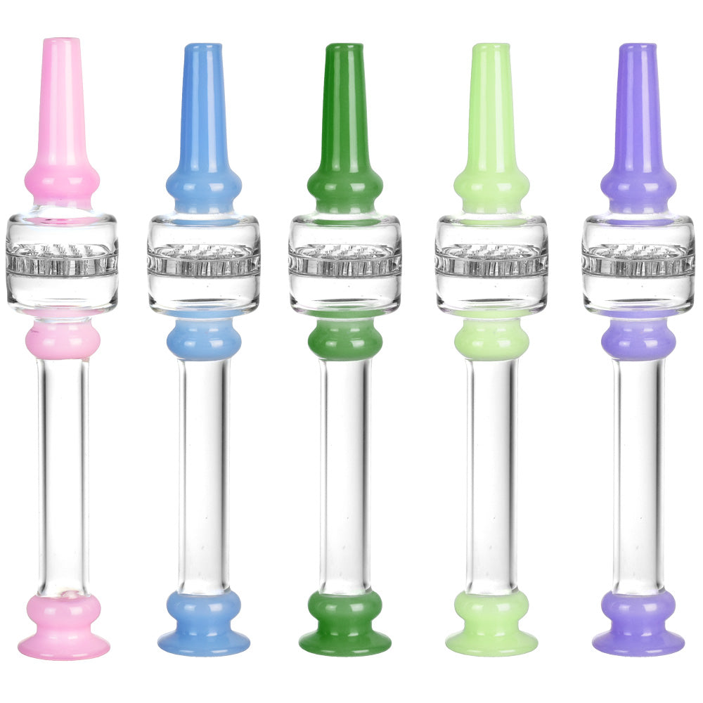 5CT BUNDLE - Pulsar Honeycomb Dab Straw w/ Color Accents - 5.5"/Assorted Colors, BDD Wholesale