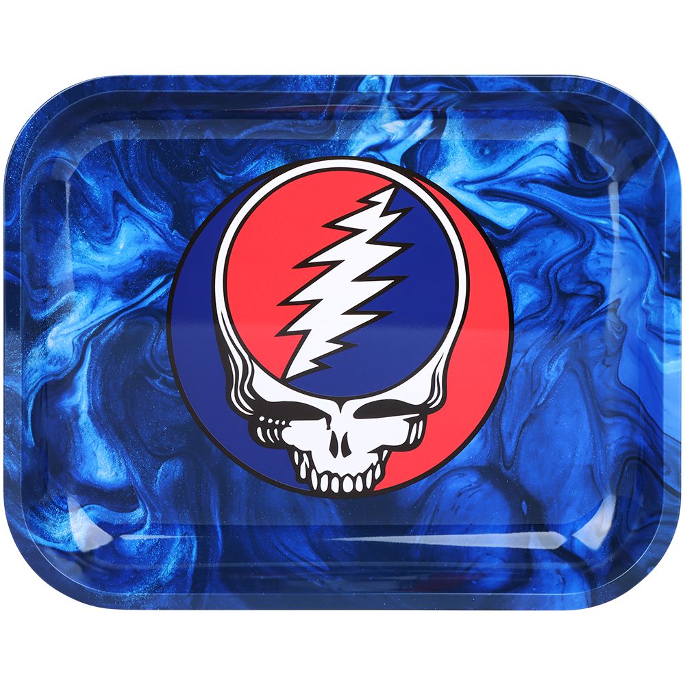Grateful Dead x Pulsar Large Metal Rolling Tray - Steal Your Face Swirls / 13"x11", BDD Wholesale