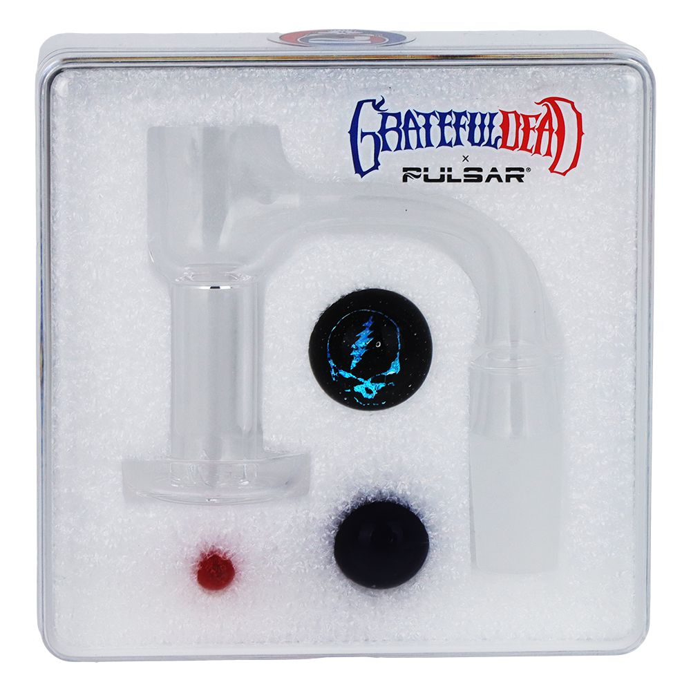 Grateful Dead x Pulsar Terp Slurper Quartz Banger & Marbles Set - 4pc / 14mm M, BDD Wholesale