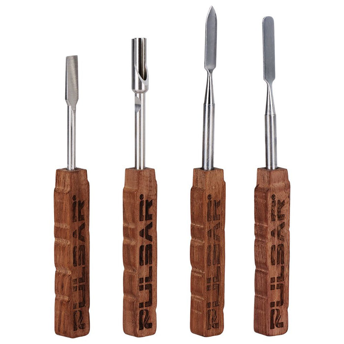 4CT BUNDLE - Pulsar Grove Wooden Dab Tool w/ Stainless Steel Tip - 5"-5.8" / Assorted Styles