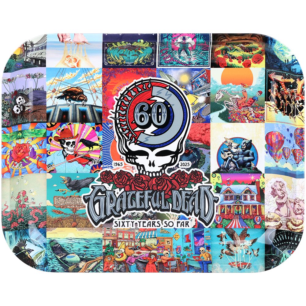 Grateful Dead x Pulsar Large Metal Rolling Tray - 60th Anniversary / 13"x11", BDD Wholesale