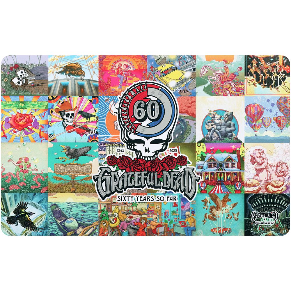Grateful Dead x Pulsar DabPadz Fabric Top Dab Mat - 60th Anniversarry / 16"x10", BDD Wholesale