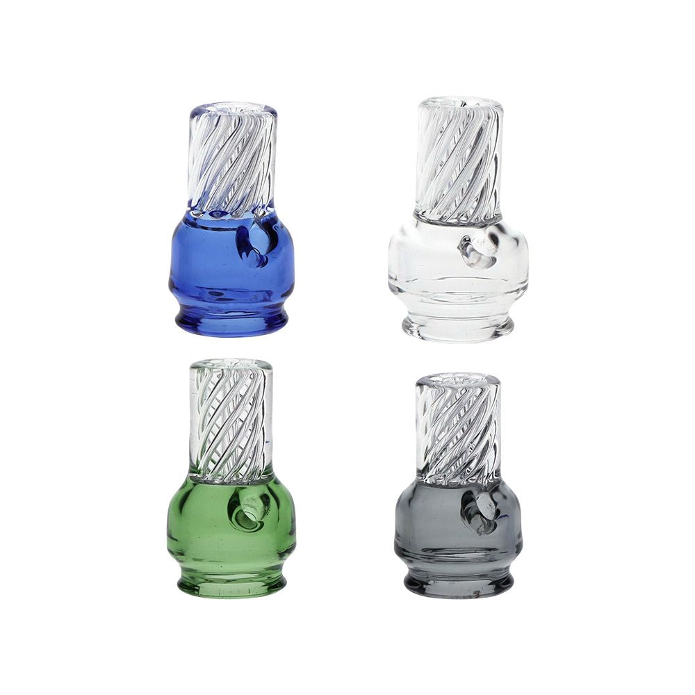 Pulsar Vortex Glass Mouthpiece Attachement for Puffco Pivot w/ Display Stand - Colors Vary, BDD Wholesale