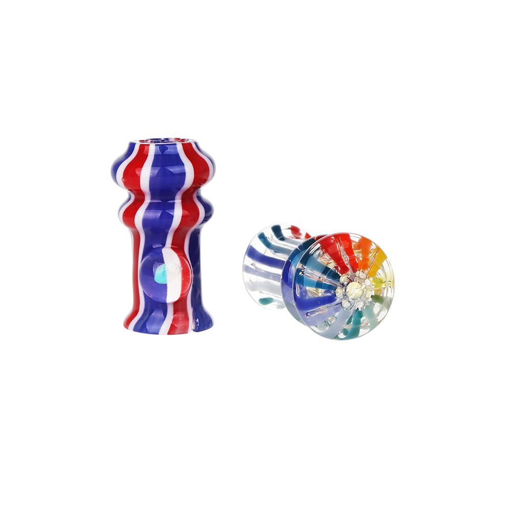 Pulsar Rainbow w/ Opal Glass Mouthpiece Attachment for Puffco Pivot w/ Display Stand - Colors Vary, BDD Wholesale