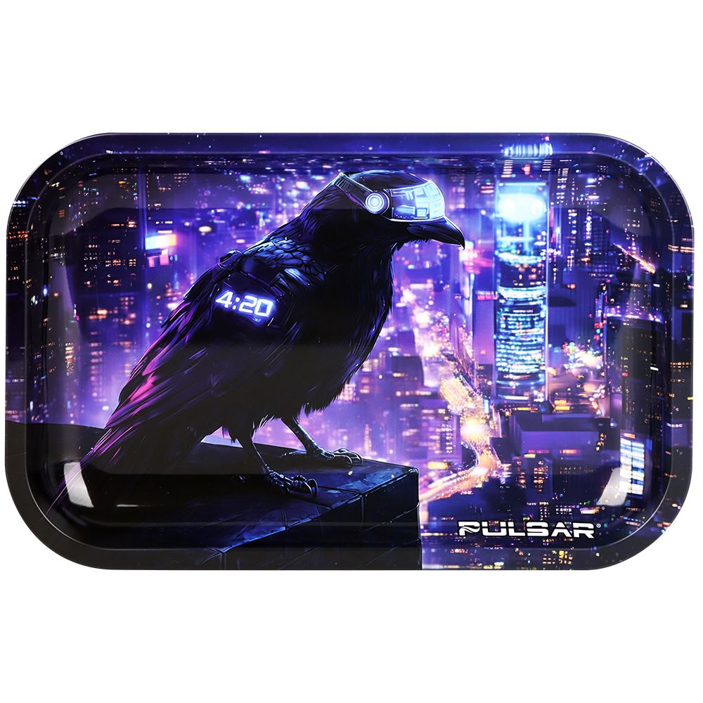 Pulsar Metal Rolling Tray - Agent Crow / 11"x7", BDD Wholesale