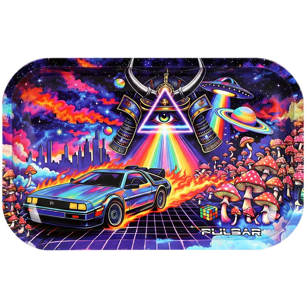 Pulsar Metal Rolling Tray - Flux Capacitation / 11"x7", BDD Wholesale
