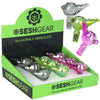 9CT DISPLAY - SeshGear Chromatic Pushed Bowl w Pulled Handle  - 14mm M / Assorted Colors, BDD Wholesale