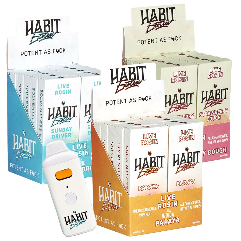 Habit Exotics THCA Live Rosin Disposable | 2g | 10ct Display, BDD Wholesale
