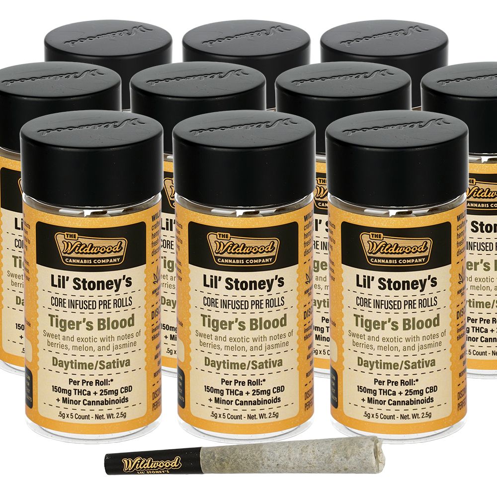 Wildwood THCA Live Resin Core Infused Pre-Rolls | 0.5g | 5pc | 10pk Bundle, BDD Wholesale