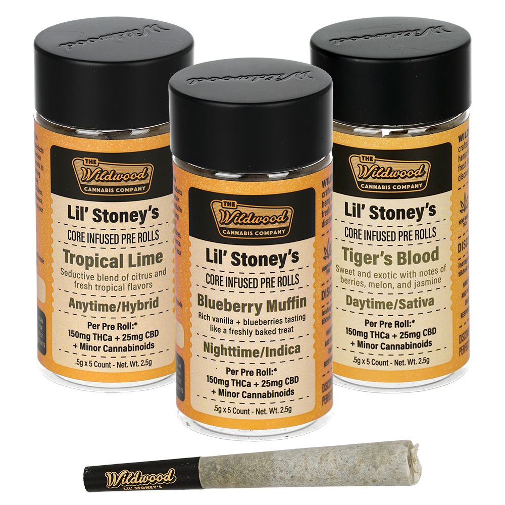 Wildwood THCA Live Resin Core Infused Pre-Rolls | 0.5g | 5pc | 10pk Bundle, BDD Wholesale