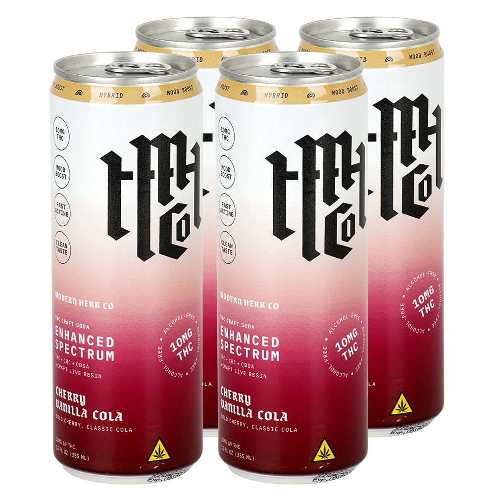Modern Herb Co D9 THC Blend Craft Soda | 12oz | 10mg | 4ct Pack, BDD Wholesale
