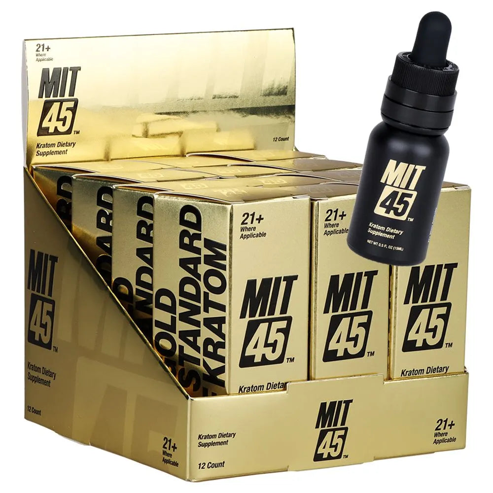 12CT DISPLAY - MIT45 Gold Liquid Kratom Shot - 125mg / 15ml, BDD Wholesale