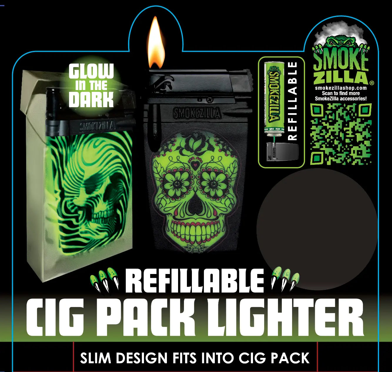 GID Cigarette Pack Thin Lighter - 12 Pieces Per Retail Ready Display 25284 SMOKEZILLA