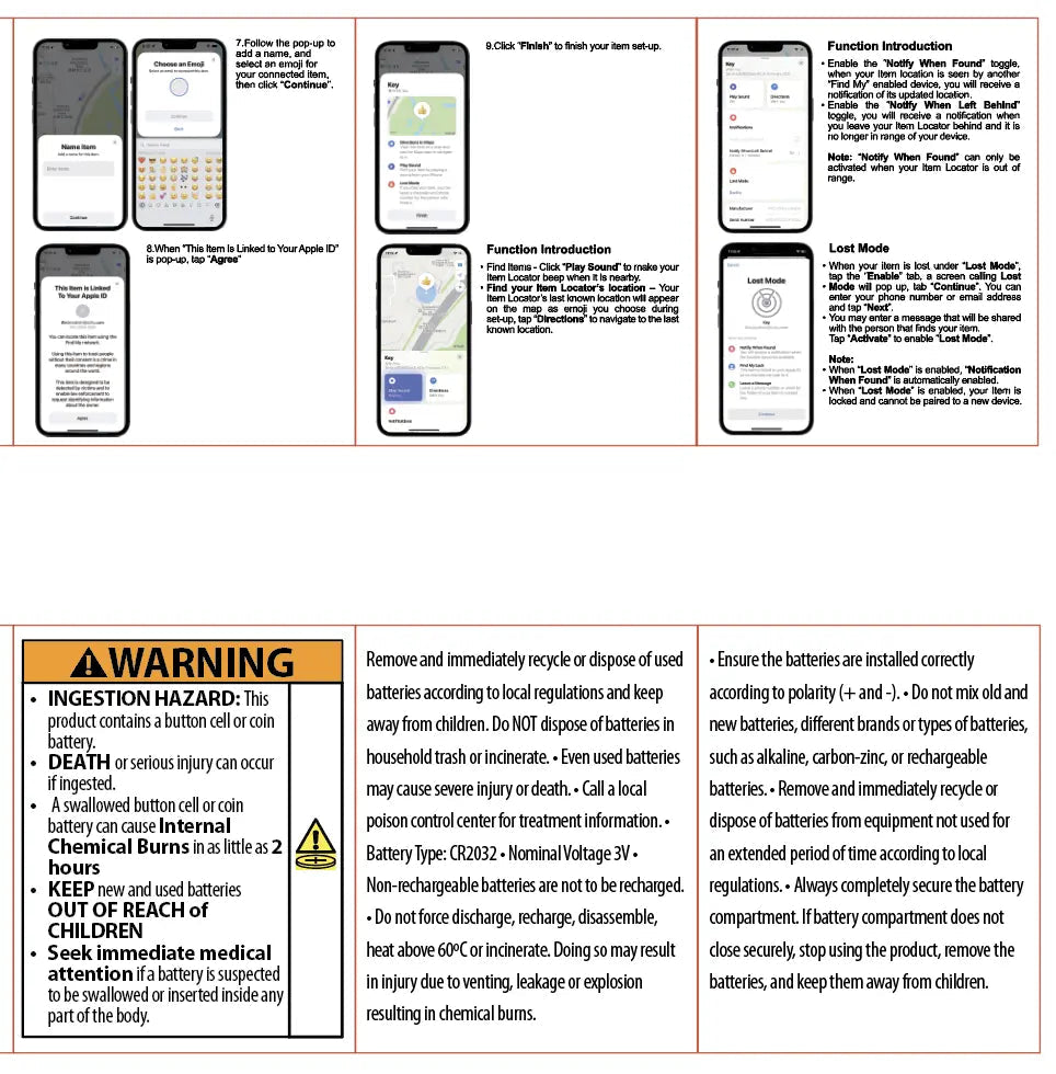 GPS Tracker Key Chain Apple Find My™ Compatible - 6 Pieces Per Retail Ready Display 25483 GADGET GEAR