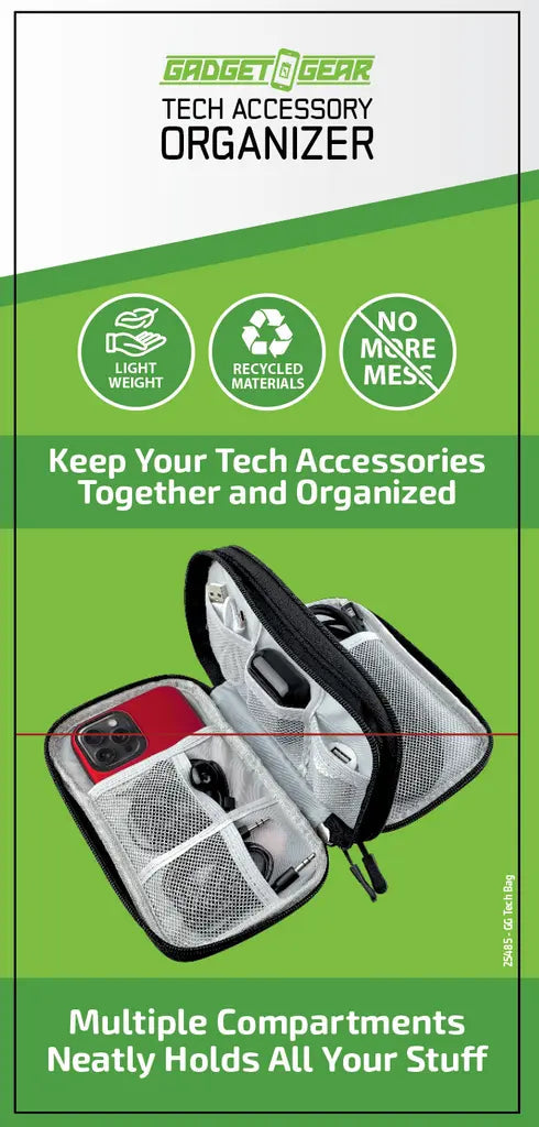 Tech Accessories Organizer Storage Bag - 6 Pieces Per Retail Ready Display 25485 GADGET GEAR