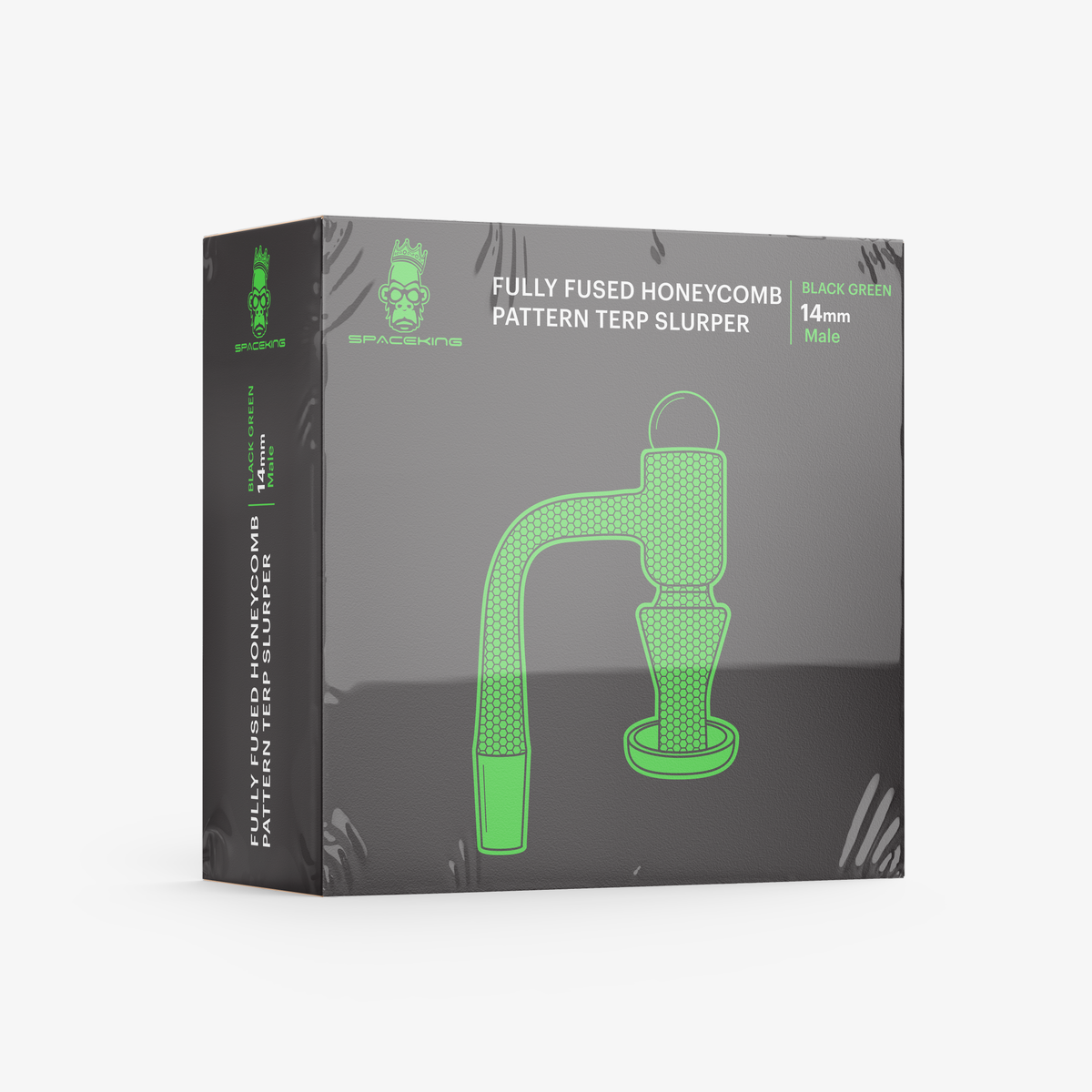 Space King Fully Fused Honeycomb Pattern Terp Slurper (Black / Green)