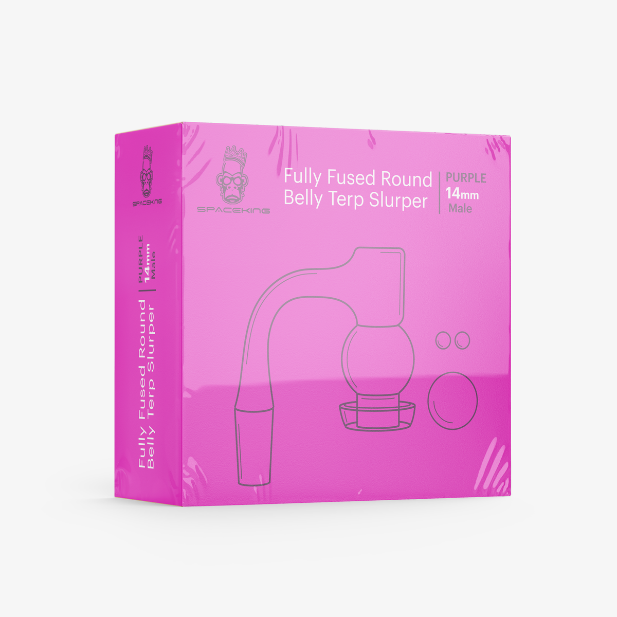 Space King Fully Fused Round Belly Terp Slurper (Purple)