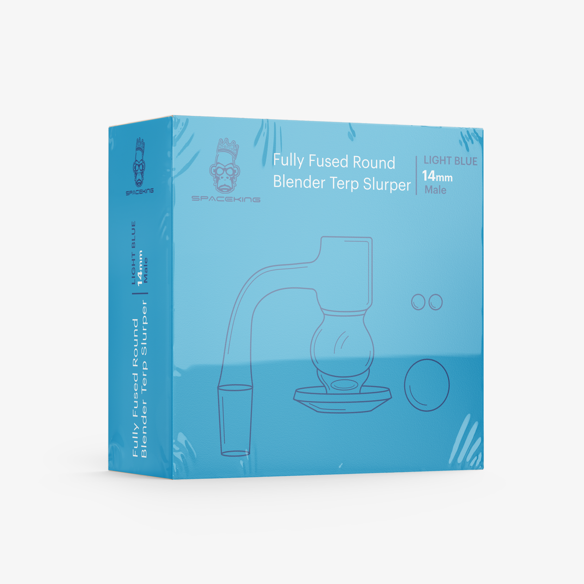 Space King Fully Fused Round Blender Terp Slurper (Light Blue)