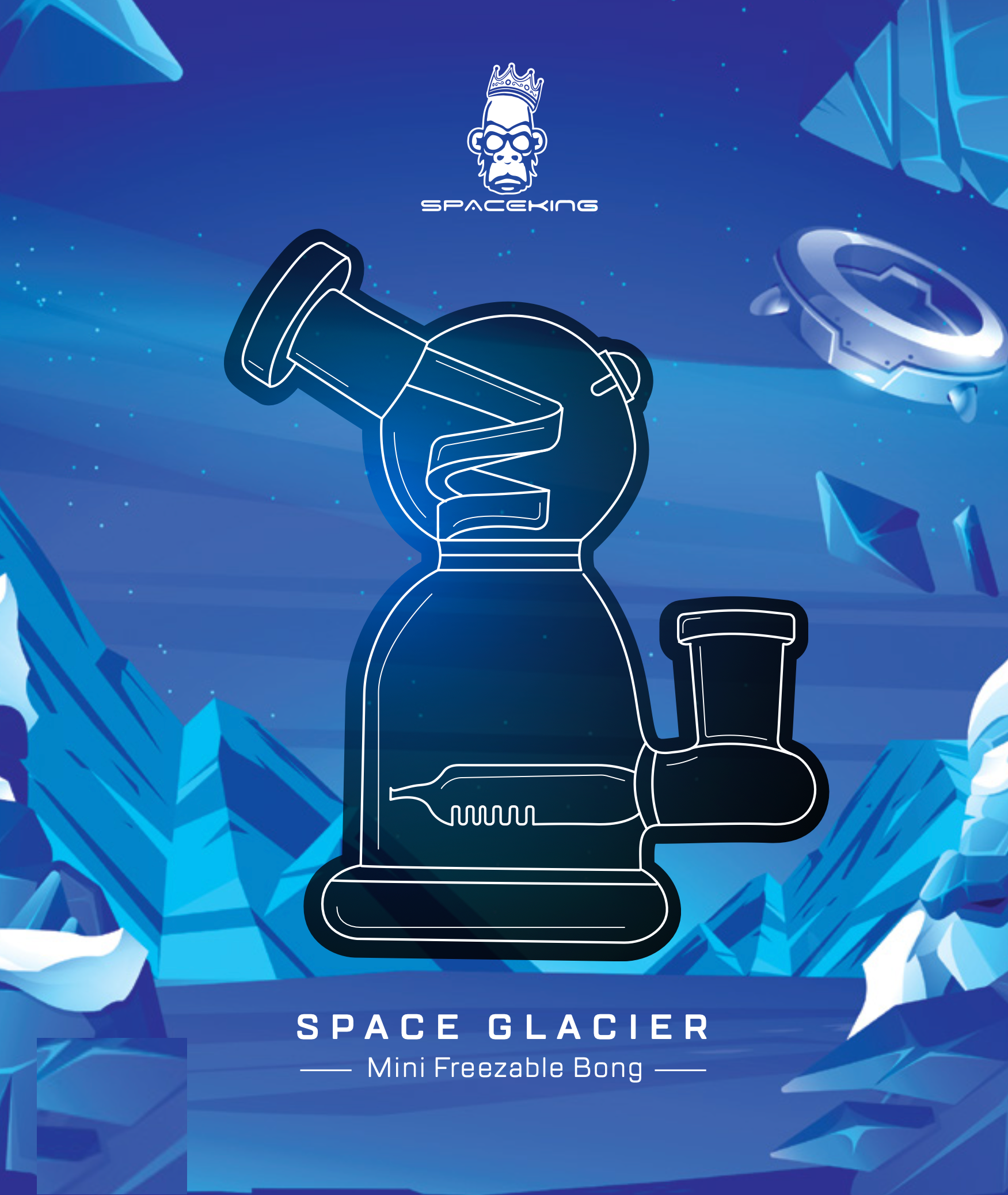 Space King Glass - 'Space Glacier' Freezable Bong - view 2 | BDDbrands
