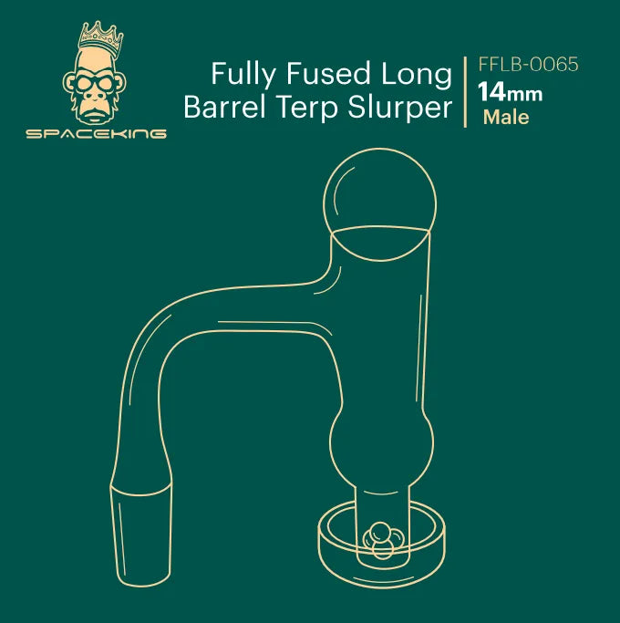 Space King Fully Fused Long Barrel Terp Slurper (Dark Green)