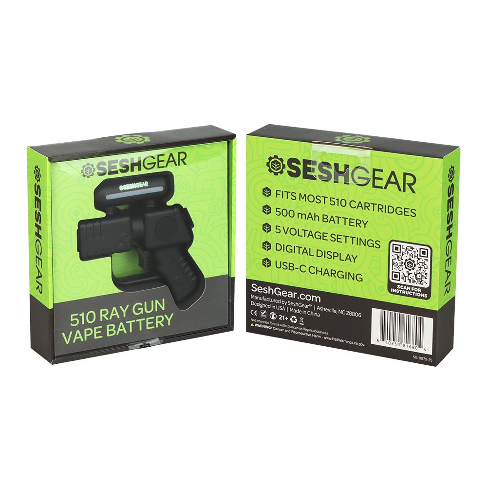 Seshgear Ray Gun 510 Variable Voltage Vape Battery | 500mah, BDD Wholesale