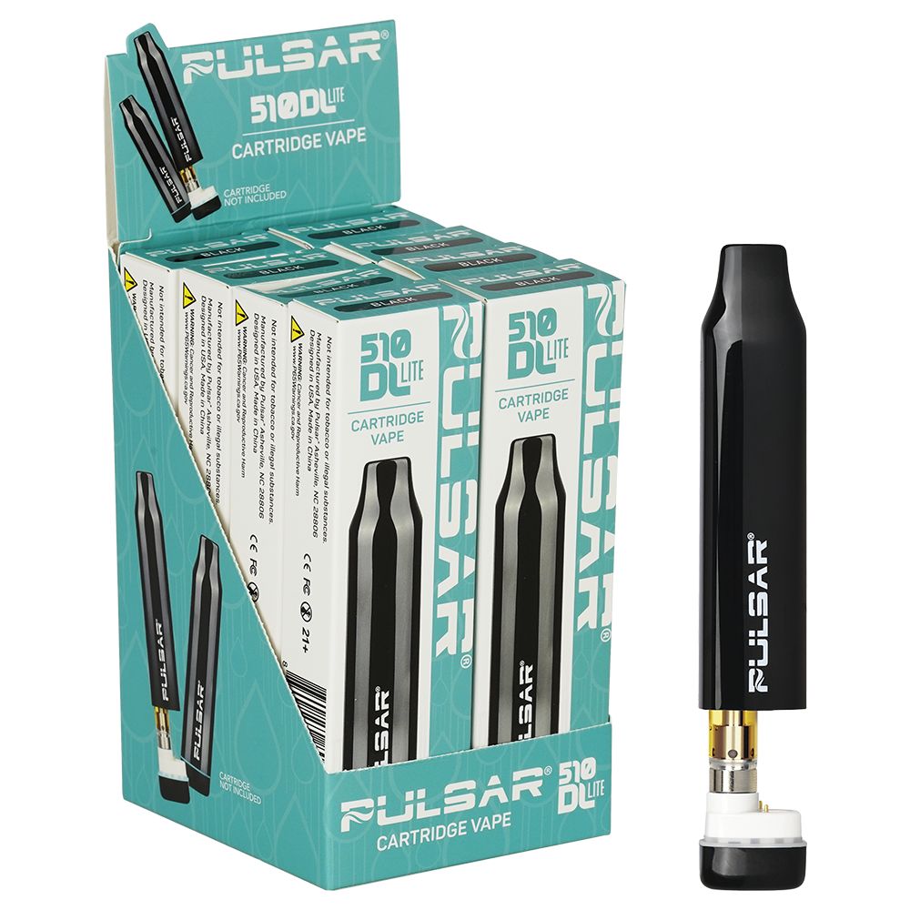 Pulsar 510 DL Lite Auto-Draw Vape Pen | Black | 300mAh | 8ct Display, BDD Wholesale