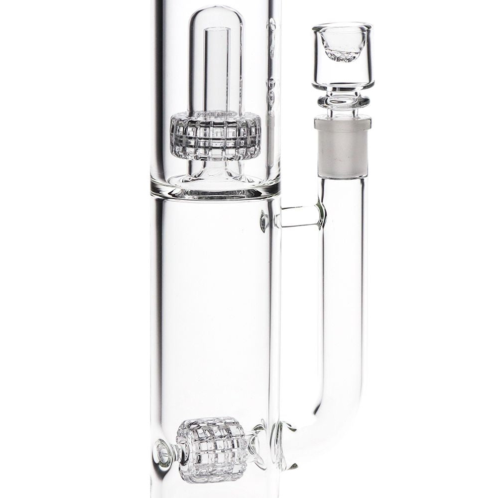 Pulsar Kink Neck Double Chamber Chugger Glass Water Pipe - 17.25" / 14mm F, BDD Wholesale