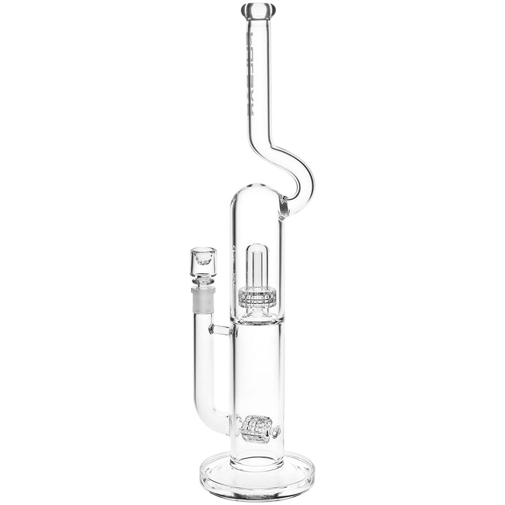 Pulsar Kink Neck Double Chamber Chugger Glass Water Pipe - 17.25" / 14mm F, BDD Wholesale
