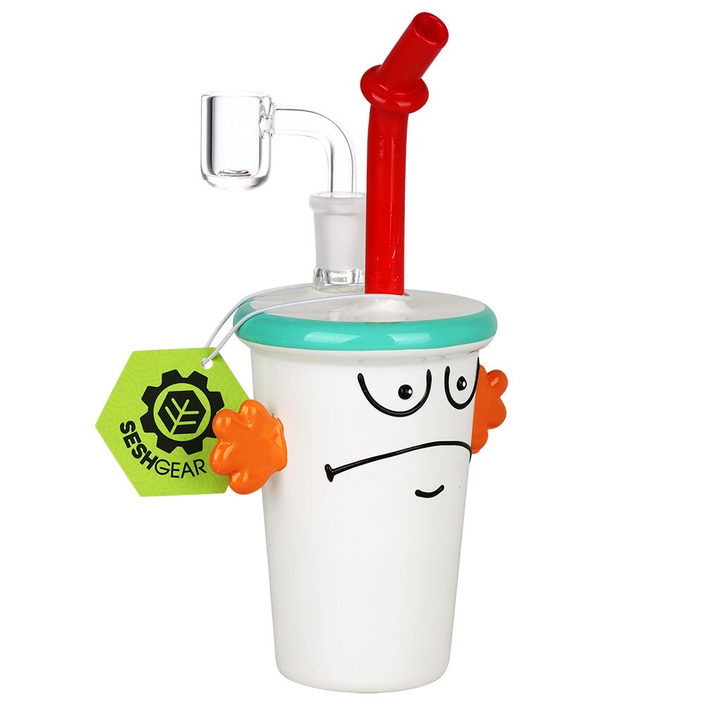 Seshgear Drink Cup Dude Glass Dab Rig - 8" / 14mm F, BDD Wholesale