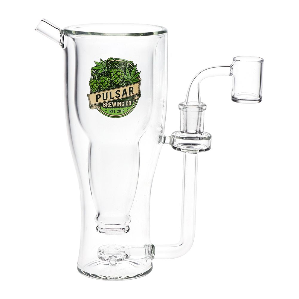 Pulsar Brewing Co Smokeable Beer Mug Glass Dab Rig - 8.5" / 14mm F / 330ml, BDD Wholesale